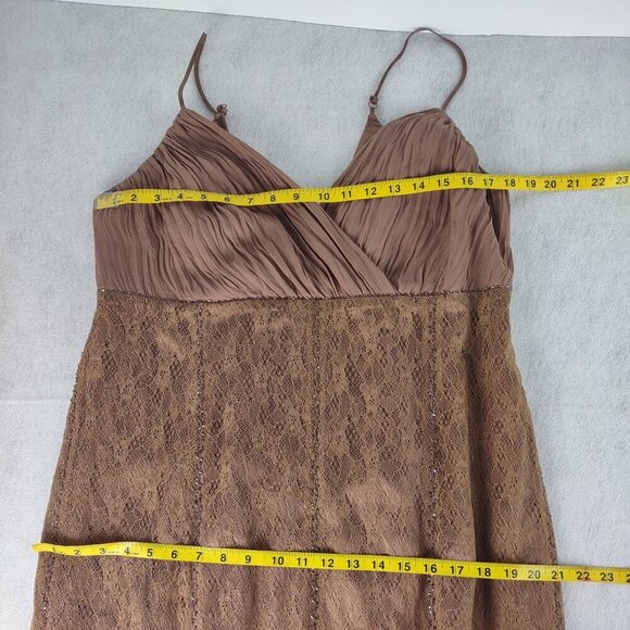Lane Bryant Plus Size 16 Brown Lace Maxi Dress NWT Formal Gown Evening Wedding - Picture 8 of 12